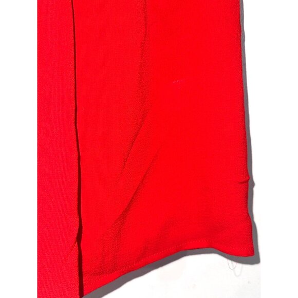 Tahari Red Short Sleeve Blouse With Studded Neckline & Sleeves S - Picture 8 of 11